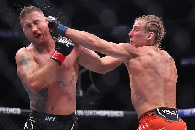 저스틴 게이치(왼쪽)와 패디 핌블렛. 사진=게티이미지/AFP 연합뉴스