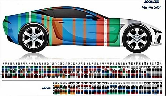 자동차 색상표 [사진출처=엑솔타]