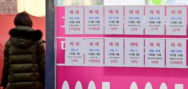 지난 4일 서울 성동구 한 부동산 중개업소에 매물 정보가 붙어 있다.  문호남 기자