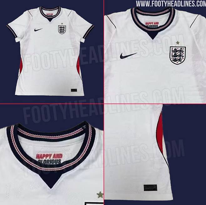 잉글랜드 축구대표팀의 새 유니폼의 세부 디자인. /사진=풋티 헤드라인 갈무리