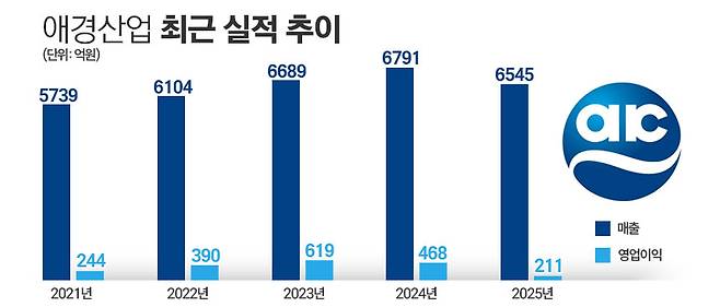 애경산업 최근 실적 추이. / 표=김은실 디자이너