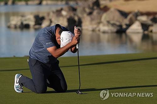 좌절하는 김시우. ⓒ연합뉴스 AP