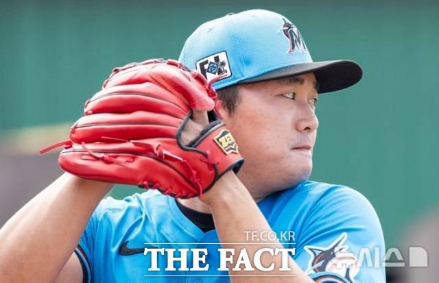 마이애미 시절 고우석. 지난해 6월 방출된 뒤 디트로이트 산하 트리플A팀과 계약했다. /구단 홈페이지