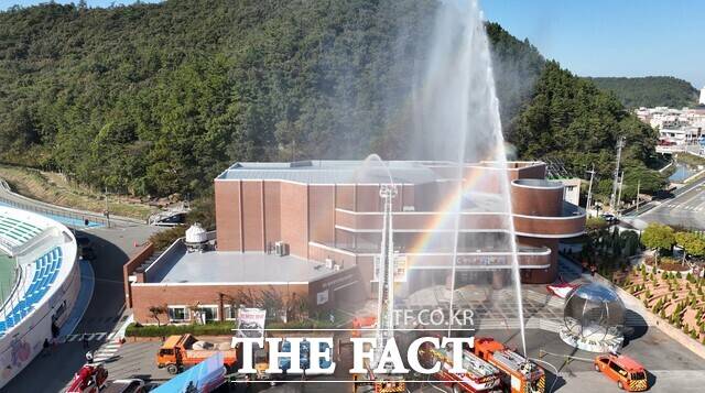 지난해 완도군에서 실시한 재난 대응 안전한국훈련의 화재 진압 모습 /완도군