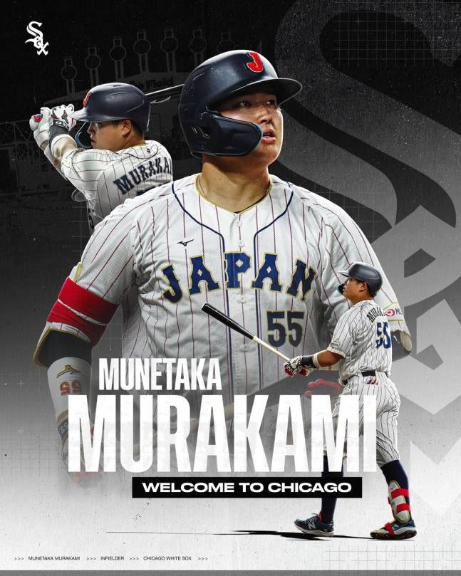 무라카미 무네타카 영입을 알린 시카고 화이트삭스. 구단 SNS&nbsp;