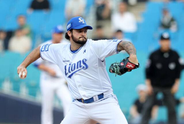 삼성 라이온즈 시절의 코너 시볼드./삼성 라이온즈