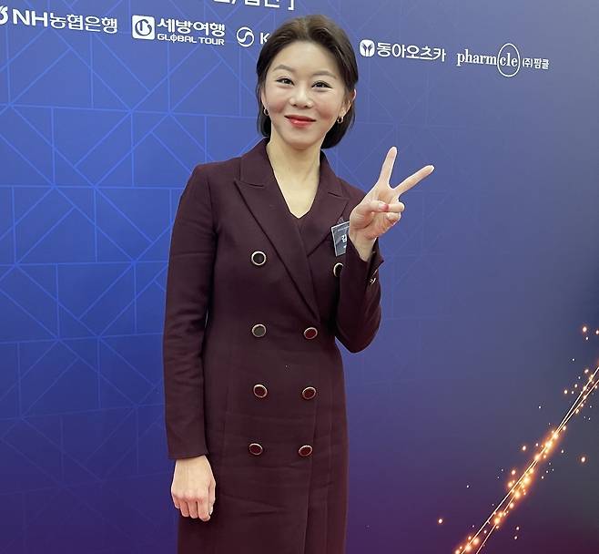 시상식이 끝난 뒤 환하게 미소를 보인 김가영 [촬영 이대호]