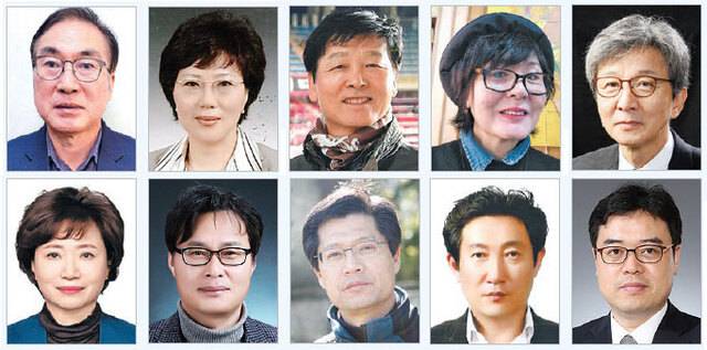 서진국, 박춘순, 황병기, 신현자, 류영재 (위) 김미정, 노정구, 이상준, 이형, 김민규(아래)