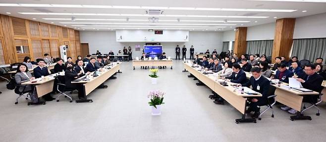 논산 탑정호 복합문화 휴양단지 조성사업 보고회 모습