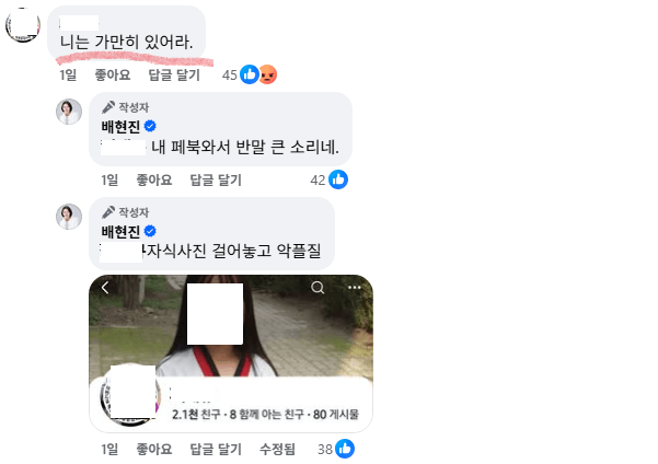 배현진 페이스북. [온라인 커뮤니티 갈무리]