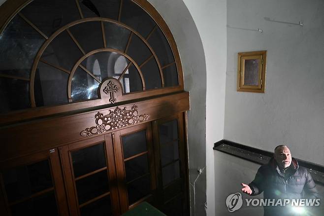 러시아 공격에 훼손된 키이우 세계문화유산 페체르스크 라브라 [AFP 연합뉴스 자료사진. 재배포 및 DB 금지]