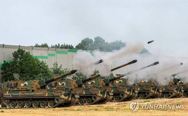 사격 훈련 중인 K9A1 자주포. /사진=연합뉴스