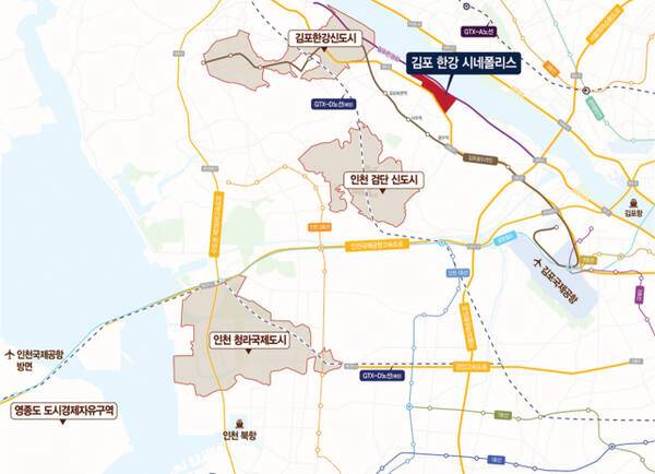 김포한강시네폴리스 일반산업단지 위치도. 김포시 제공