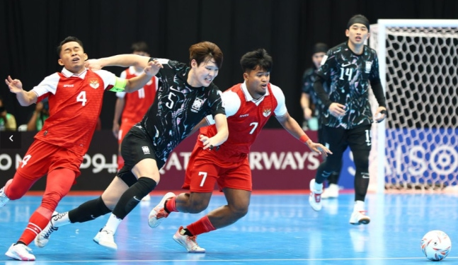 27일 한국과 인도네시아의 풋살 아시안컵 A조 1차전 경기 모습. AFC SNS