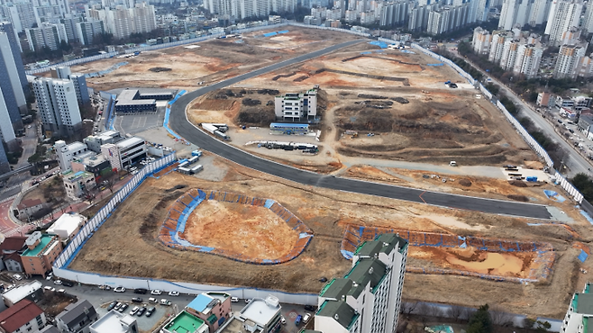 광주 광산구 신가동 재개발 사업지 부진 전경. 김완중 기자