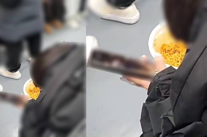 지하철 내 라면 취식 [제보자 제공]