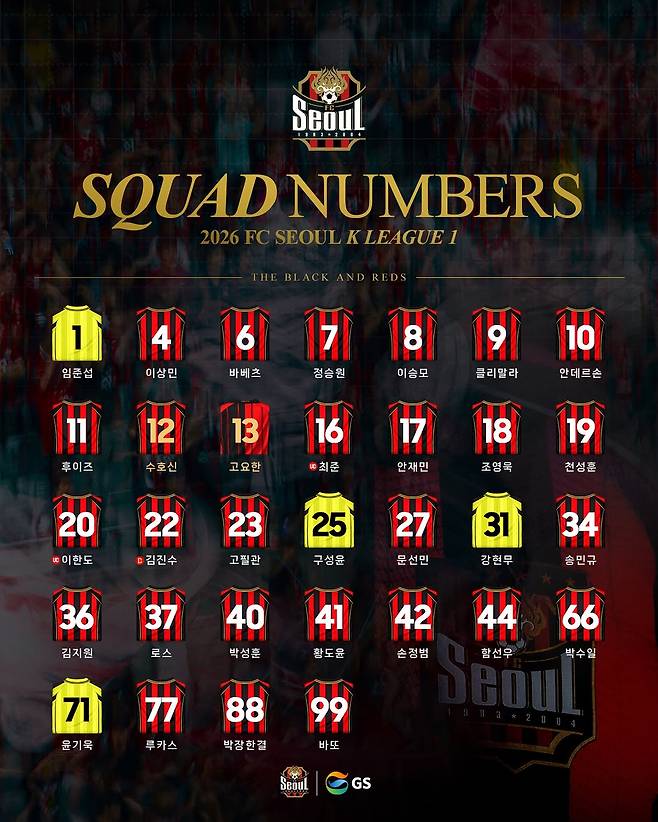 [오피셜] '송민규 34번·안데르손 10번' FC서울 새 시즌 등번호 발표