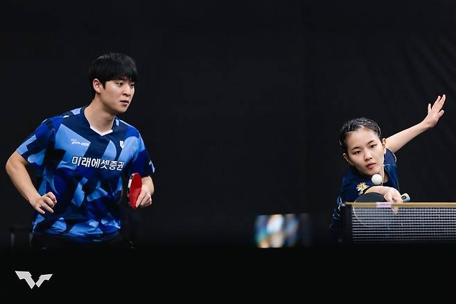 박강현과 혼합복식 듀오로 나선 김나영(오른쪽)  [WTT 인스타그램 캡처. 재판매 및 DB 금지]