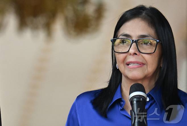 델시 로드리게스 베네수엘라 임시대통령. 2026.01.14 ⓒ AFP=뉴스1 ⓒ News1 김지완 기자