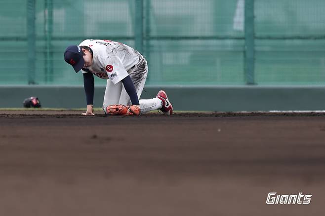 롯데 자이언츠가 1차 캠프 초반부터 강도 높은 훈련을 소화하고 있다. 사진은 일본에서 진행된 지난해 마무리캠프 장면. 사진=롯데 자이언츠&nbsp;