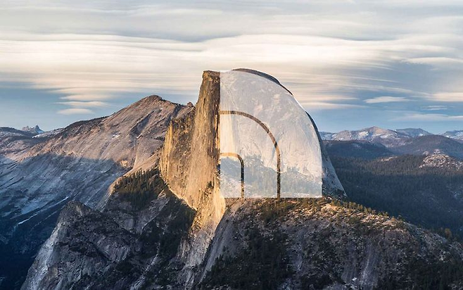 노스페이스 북면을 로고화한 모습