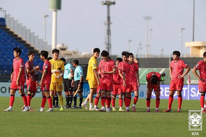 [서울=뉴시스] 한국 23세 이하(U-23) 축구대표팀, 일본과 2026 아시아축구연맹(AFC) U-23 아시안컵 준결승에서 0-1 패배. (사진=대한축구협회 제공) *재판매 및 DB 금지