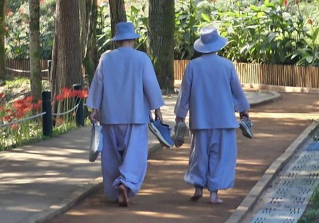 [청주=뉴시스] 충북 청주 미동산수목원의 미선향 황톳길. (사진=충북도 제공) *재판매 및 DB 금지