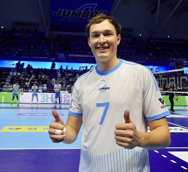 대한항공의 새 아시아쿼터 선수 이든 [촬영 이동칠]