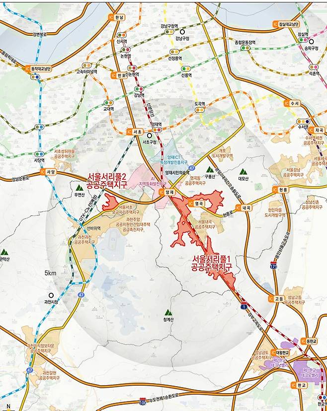 서리풀1지구 위치도.(국토교통부 제공)뉴스1ⓒ news1