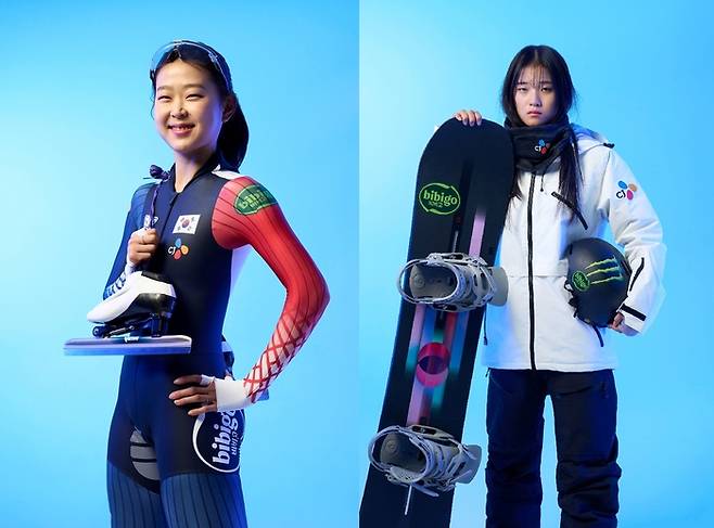 밀라노에서 메달에 도전하는 TEAM CJ 김민선(왼쪽)과 최가온. 사진 | CJ그룹