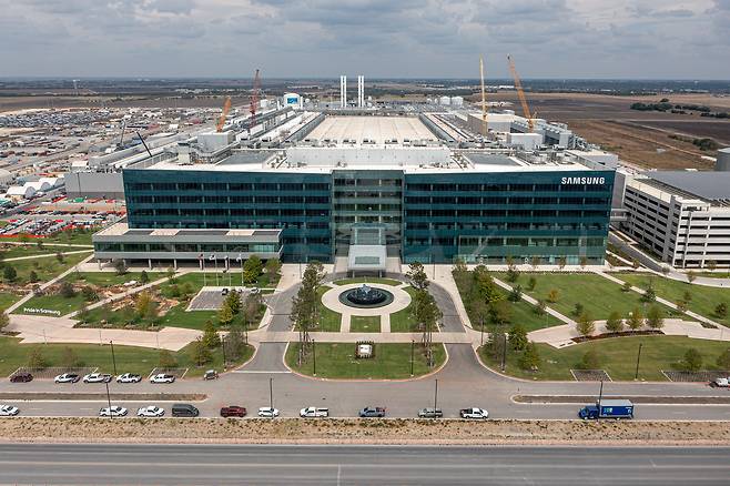 삼성전자가 미국 텍사스주 테일러에 구축하고 있는 최첨단 파운드리 공장. [게티이미지]