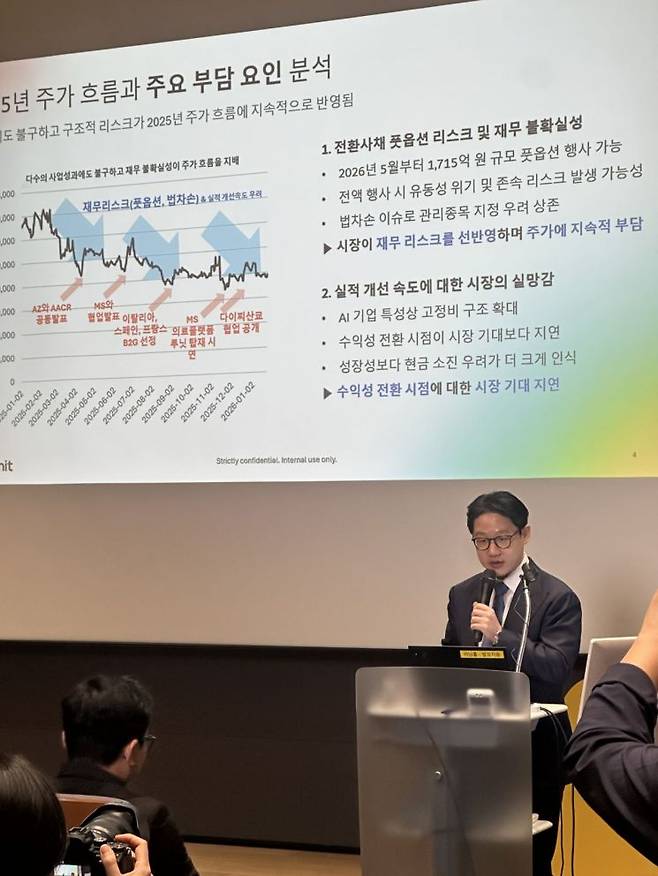 서범석 루닛 최고경영자(CEO)가 2일 서울 강남구 루닛 본사에서 열린 기자간담회에서 발언하고 있다. 이성민 기자