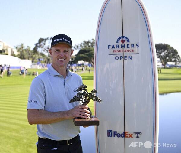 2026년 미국프로골프(PGA) 투어 파머스 인슈어런스 오픈 우승을 차지한 저스틴 로즈(잉글랜드). 사진제공=ⓒAFPBBNews = News1 (사진을 무단으로 사용하지 마십시오.)