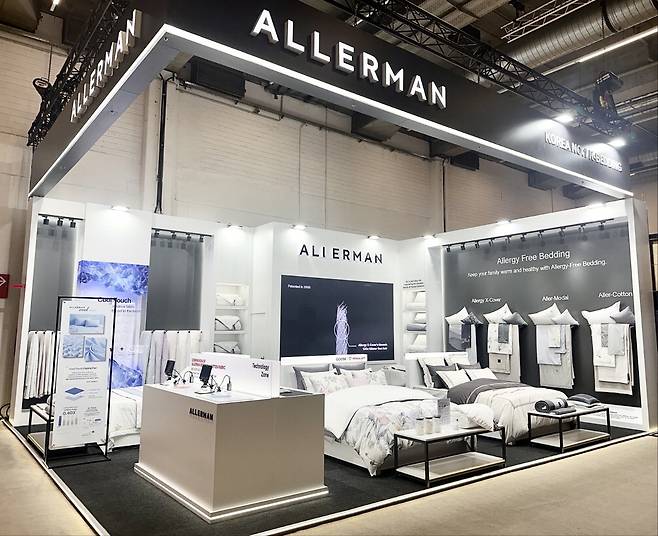 독일 하임텍스틸 2026에 참가한 알레르망 부스.