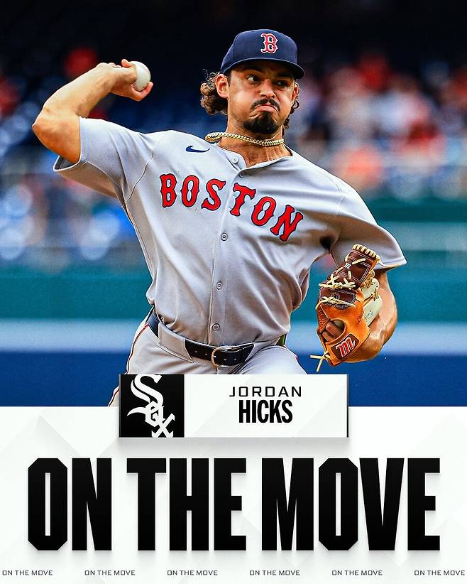 ▲ 조던 힉스. 시카고 화이트삭스가 보스턴 레드삭스와의 4대2 트레이드를 통해 우완투수 힉스를 영입했다. 힉스를 중간계투진으로 활용할 것으로 보인다. ⓒ메이저리그 SNS