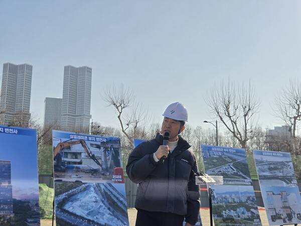 오세훈 서울시장이 성수동 개발 프로젝트에 대해 설명하고 있다. [사진=진명갑 기자]