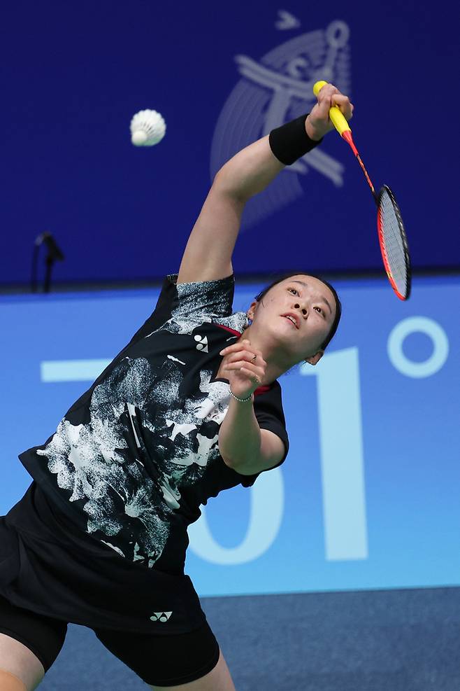 Kim Ga-eun of the Korean women's badminton team