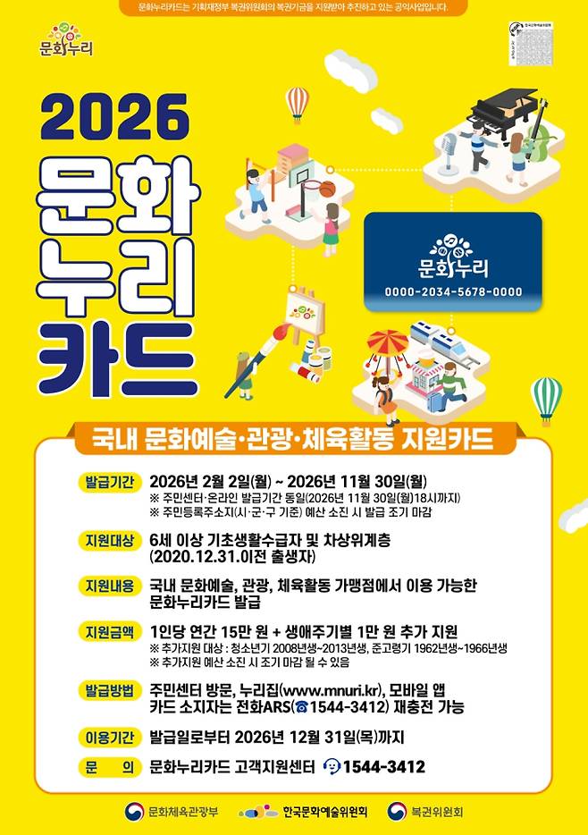 2026 문화누리카드 신청, 사용처 ©문화체육관광부