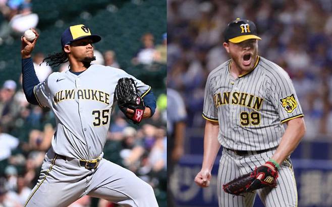 2026 롯데 외국인 투수 로드리게스(왼쪽)와 비슬리. 롯데 제공