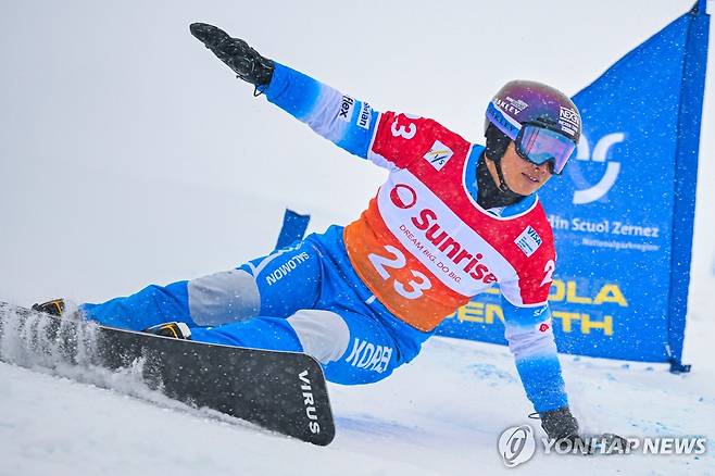 이상호의 경기 모습 [Gian Ehrenzeller/Keystone via AP=연합뉴스 자료사진]