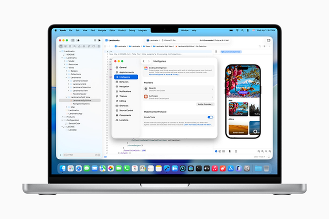 Xcode 26.3는 개발자가 Anthropic의 Claude Agent, OpenAI의 Codex와 같은 에이전트를 Xcode에서 직접 활용할 수 있도록 지원한다.ⓒ애플