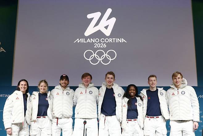 조던 스톨츠를 비롯한 미국 스피드스케이팅 선수들. 로이터=연합뉴스