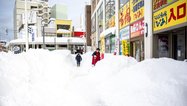 아오모리현에 내린 폭설. AFP 연합뉴스