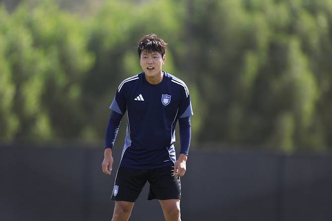 울산 김영권이 지난달 UAE 알아인에서 진행된 2026시즌 대비 동계전지훈련을 소화하고 있다. 사진제공｜한국프로축구연맹