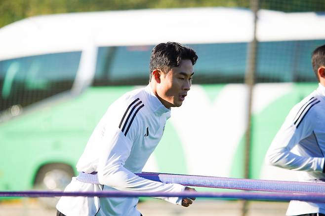 1월 전북 유니폼을 입은 박지수가 스페인 마르베야에서 진행 중인 전북 선수단의 동계훈련을 소화하고 있다. 사진제공｜전북 현대