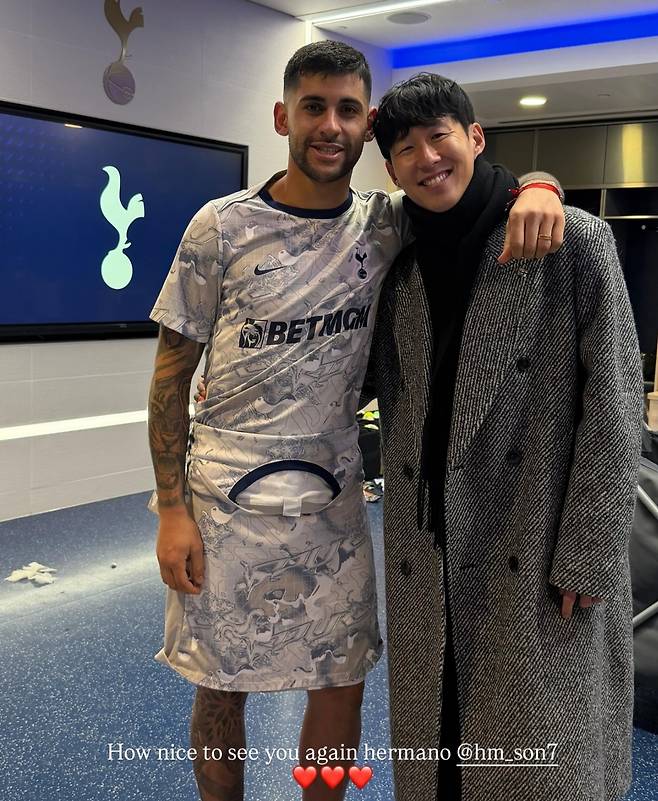 크리스티안 로메로(좌), 손흥민. 로메로 개인 SNS