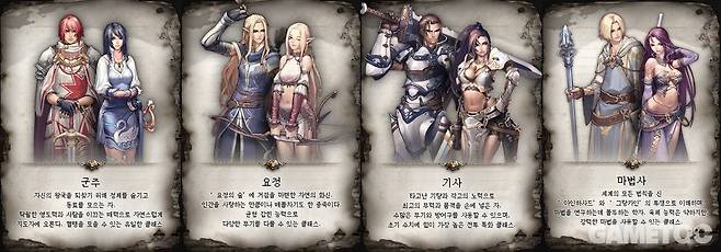 군주, 요정, 기사, 마법사 총 4개의 직업군을 제공한다&nbsp;(사진=리니지 클래식 공홈)