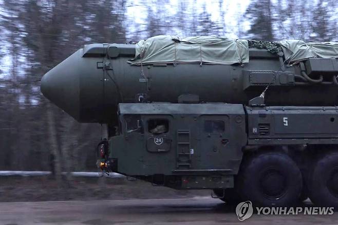 러시아의 이동식 ICBM 발사대 [타스 연합뉴스 자료사진. 재판매 및 DB 금지]