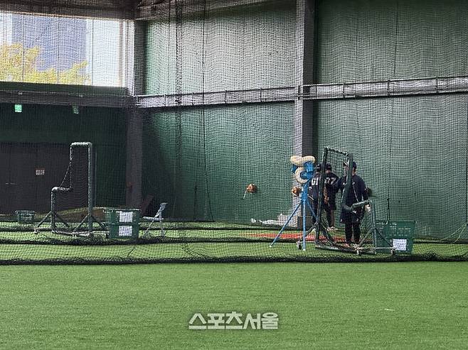 실내 연습장에 배팅 기계가 들어선 모습. 타이난 | 박연준 기자 duswns0628@sportsseoul.com