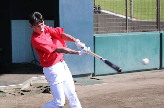 ▲ 2026년 KIA의 3라운드 지명을 받은 김민규는 지난해 오키나와 마무리캠프부터 좋은 평가를 받으며 1군 스프링캠프 명단까지 승선했다 ⓒKIA타이거즈